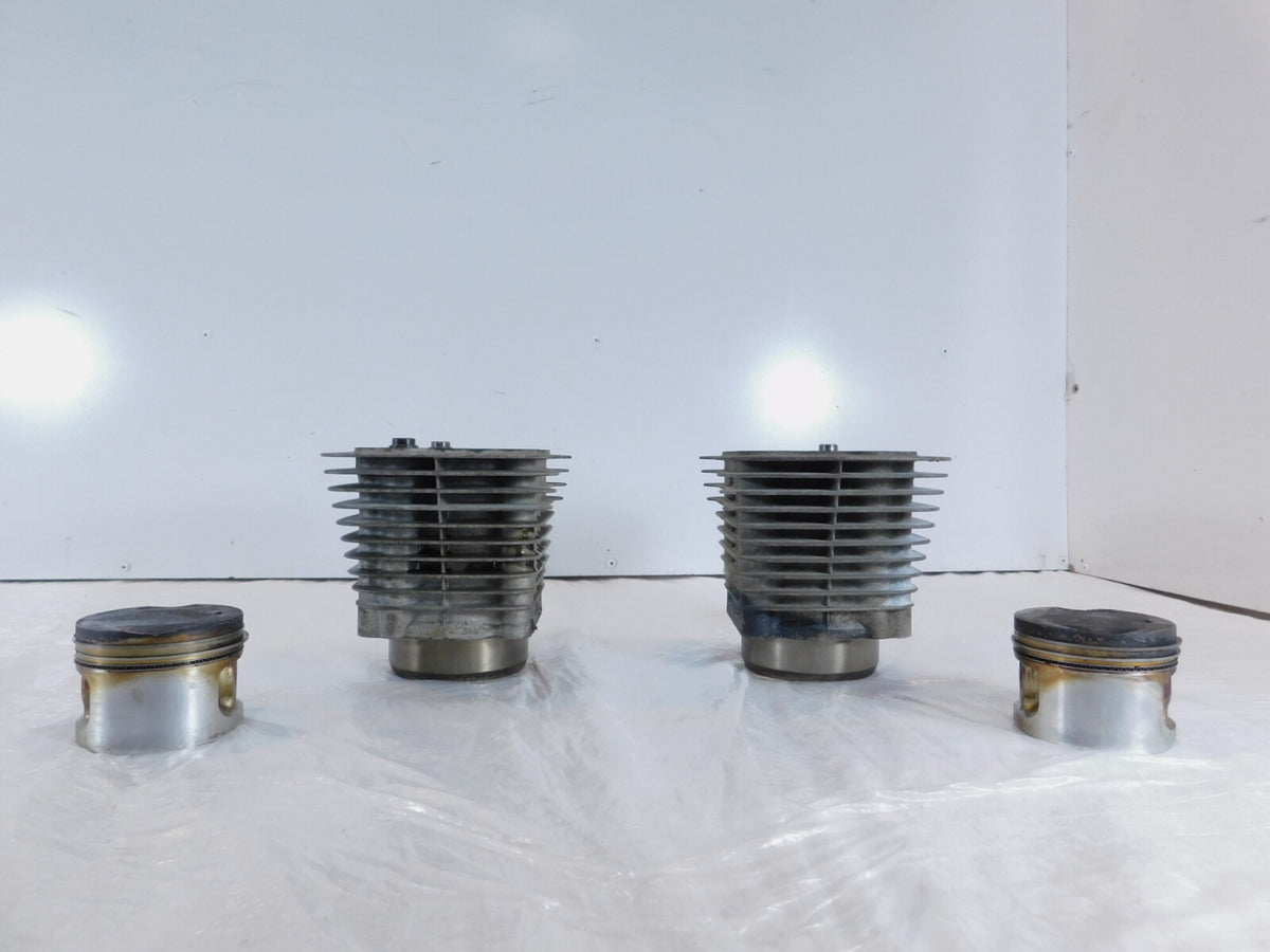 Pair Harley Davidson Sportster 883 Silver Engine Cylinder Barrel Jugs w/ Pistons
