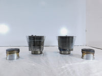 Pair Harley Davidson Sportster 883 Silver Engine Cylinder Barrel Jugs w/ Pistons