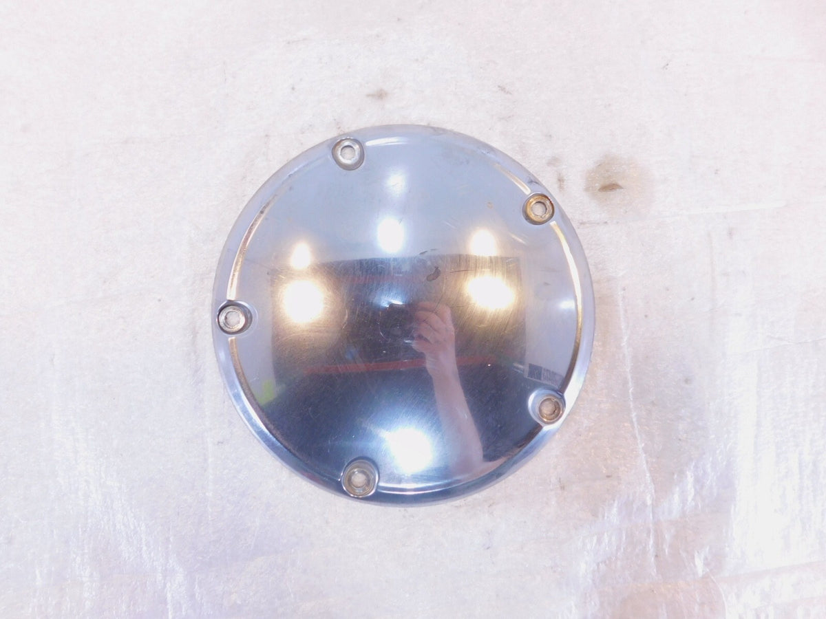 Harley Davidson Twin Cam Dyna Softail Left Engine Chrome Derby Clutch Cover - C3 Cycle
