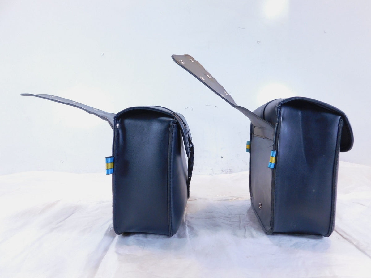 Yamaha Virago 700 XV700 Left/ Right Rear Black Dual Luggage Container Saddlebags - C3 Cycle