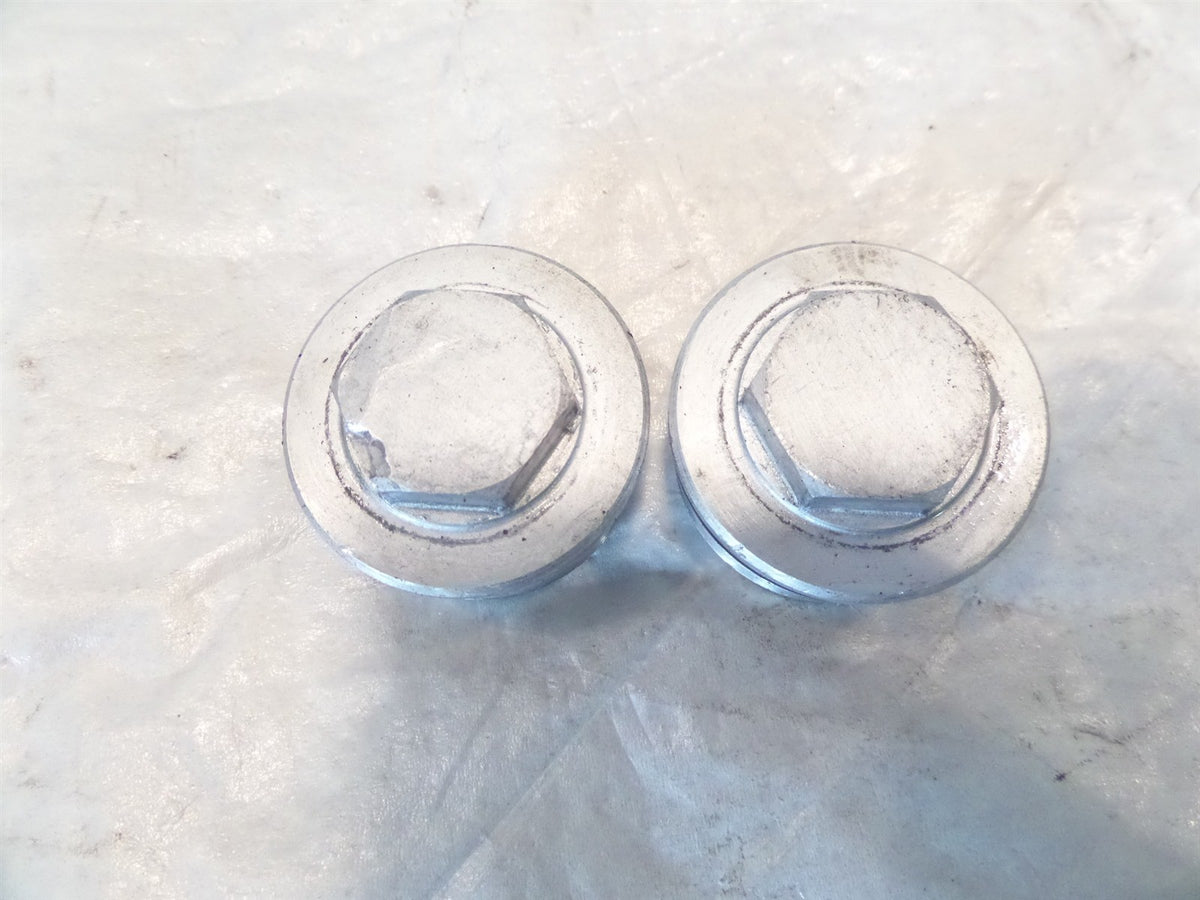 2017 17 Royal Enfield Continental GT 535 Silver Front Fork Tube Bolt Plug Caps - C3 Cycle