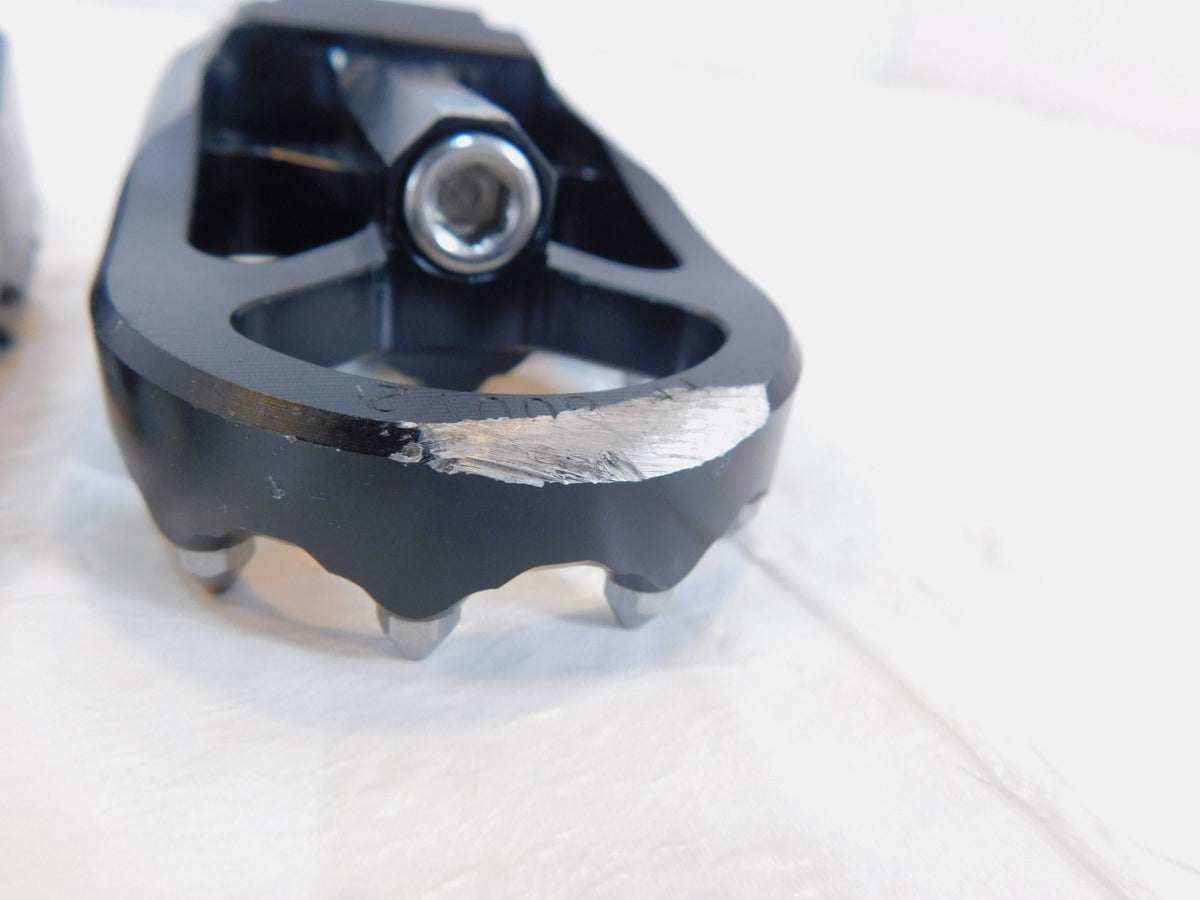 Harley Touring FXR Dyna Sportster & Softail Single Black Metal Footpeg Footrests - C3 Cycle