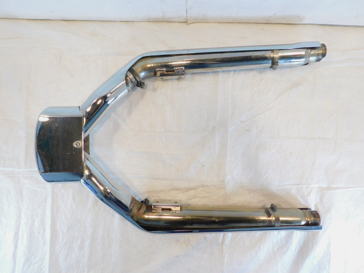 Harley Road King & Electra Glide Cobra 2 into 1 Slip On Exhaust Pipe Mufflers - C3 Cycle