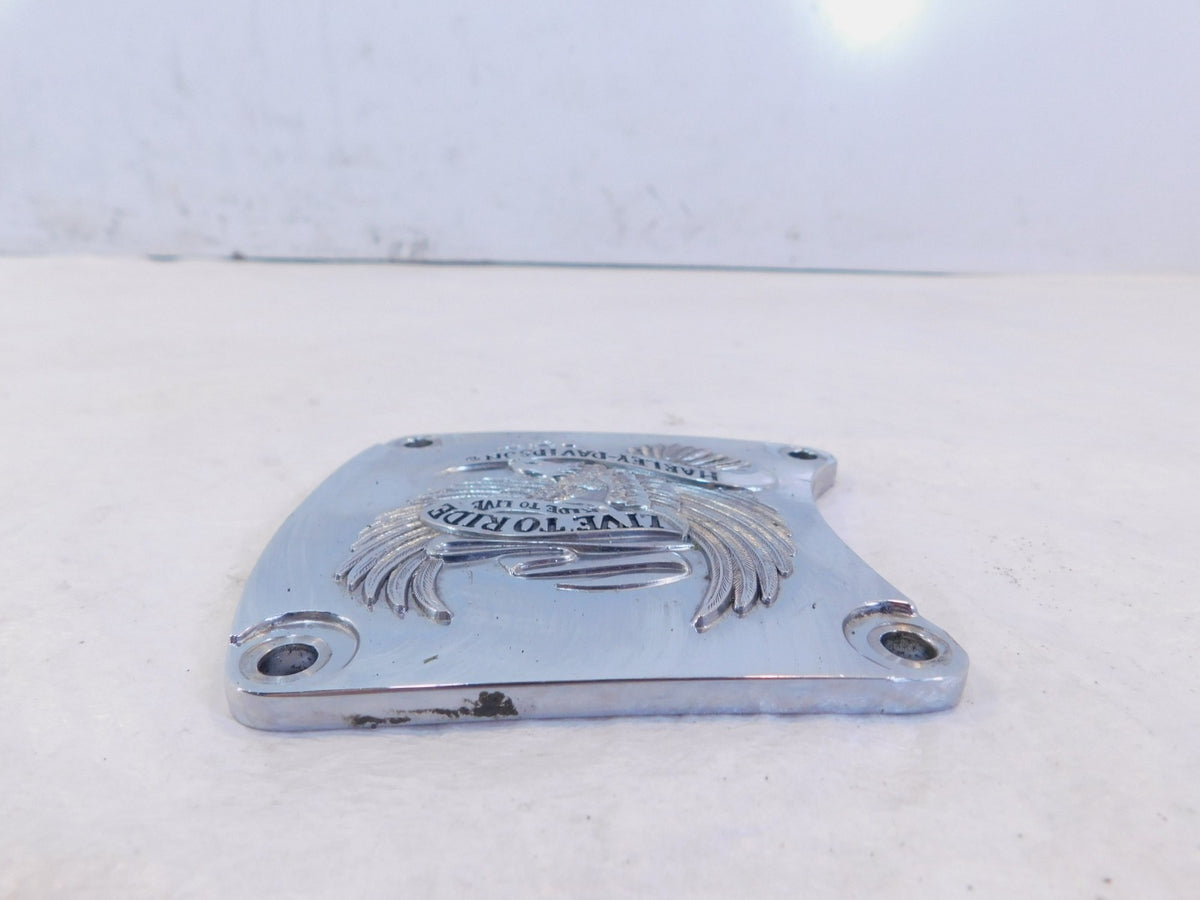 Harley Electra Glide Left Eagle Engine Chrome Clutch Primary Inspection Cover - C3 Cycle
