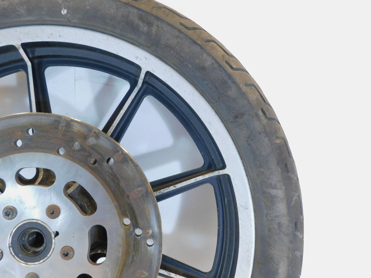 96-99 Harley Sportster 883 & 1200 Silver Dual Disc Front Wheel Rim & Rotors BENT