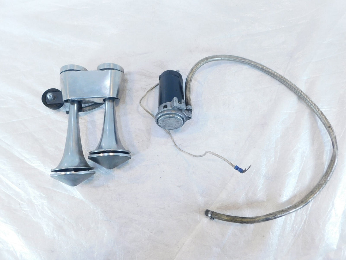 Harley Davidson Touring Dyna Softail & Sportster Chrome Dual Air Horns - C3 Cycle