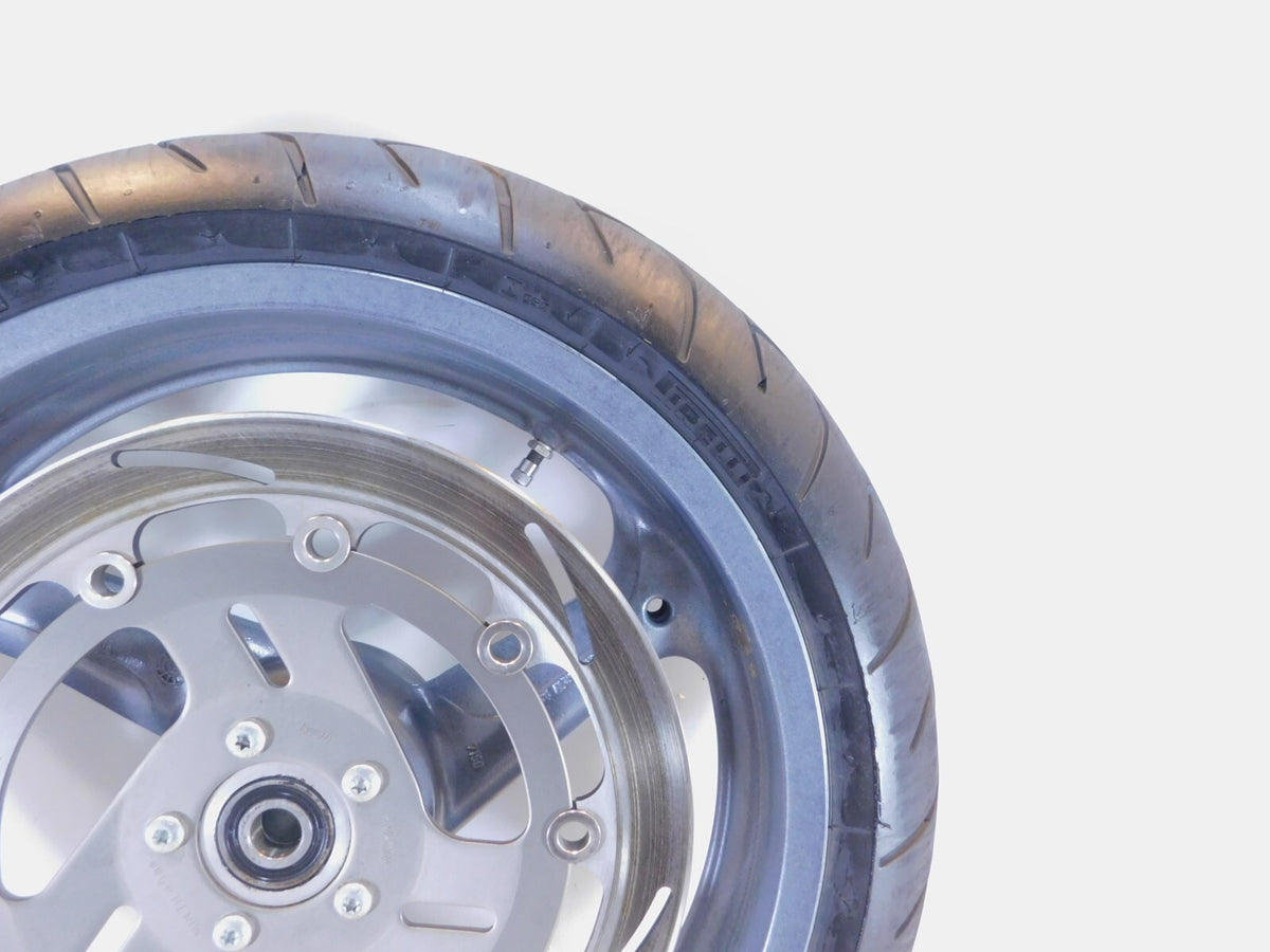 1999-2001 Buell X1 Lightning & M2 Cyclone Gray Grey Cast Front Wheel Rim & Tire - C3 Cycle