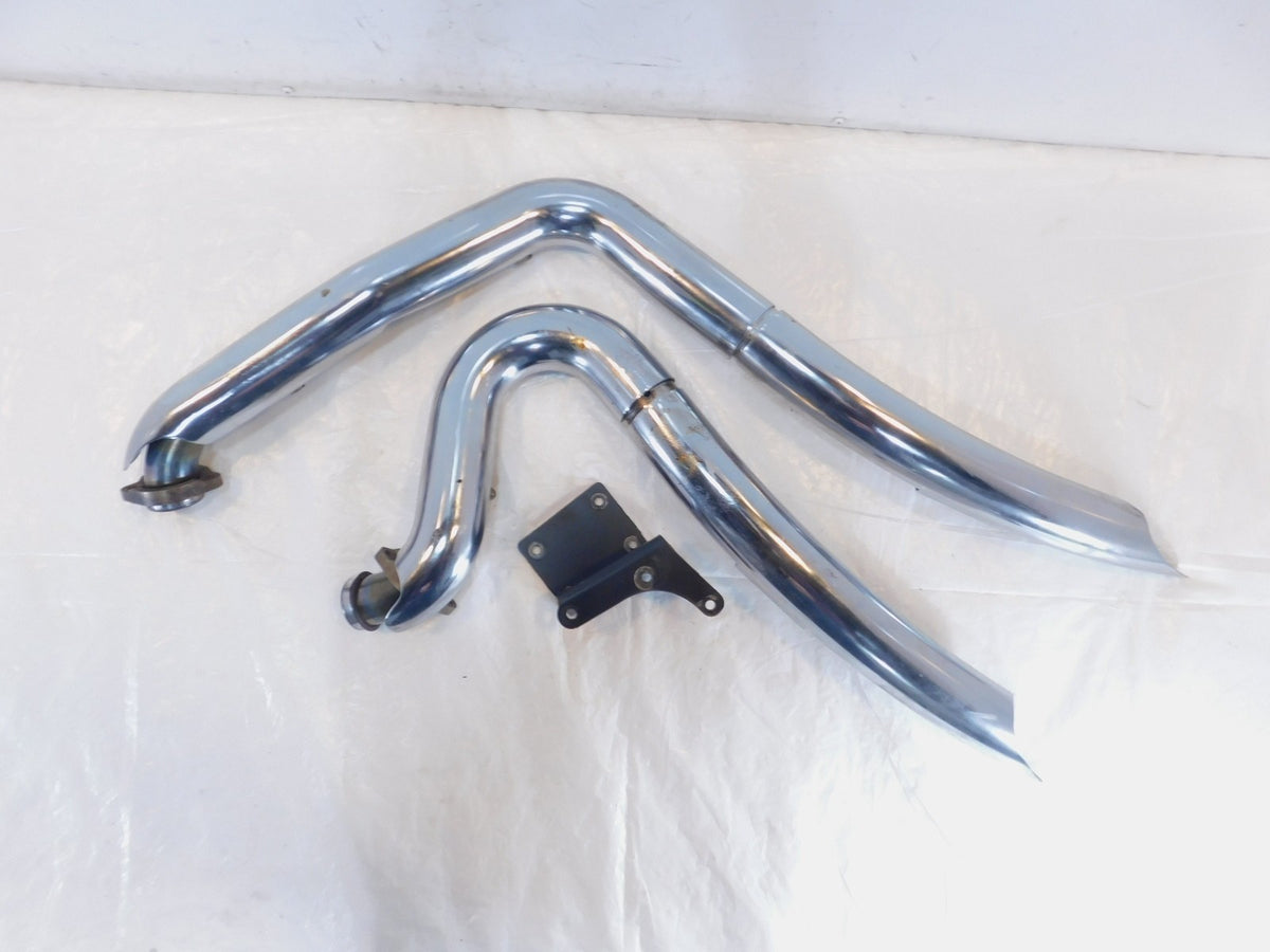 Harley Davidson Dyna Vance & Hines Chrome Engine Exhaust System Header Pipes - C3 Cycle