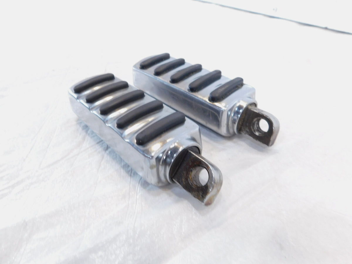 Harley Touring FXR Dyna Sportster & Softail Chrome & Rubber Footpegs Footrests - C3 Cycle