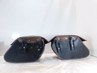2004-2012 Victory Kingpin Viking Brown Left & Right Saddlebags Side Bags - Torn - C3 Cycle