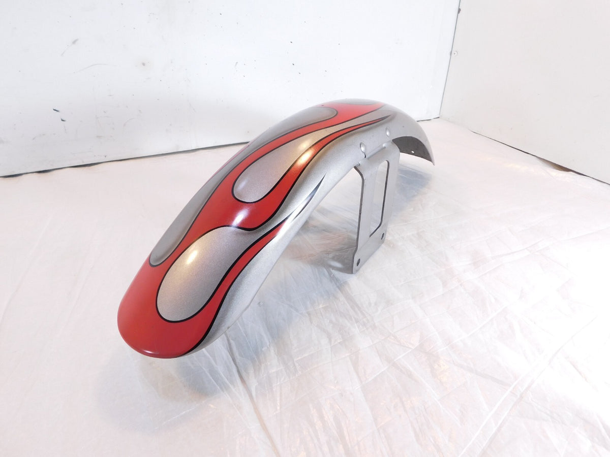 Harley Davidson Sportster 883 & 1200 & Dyna Flames Red Front Wheel Cover Fender - C3 Cycle