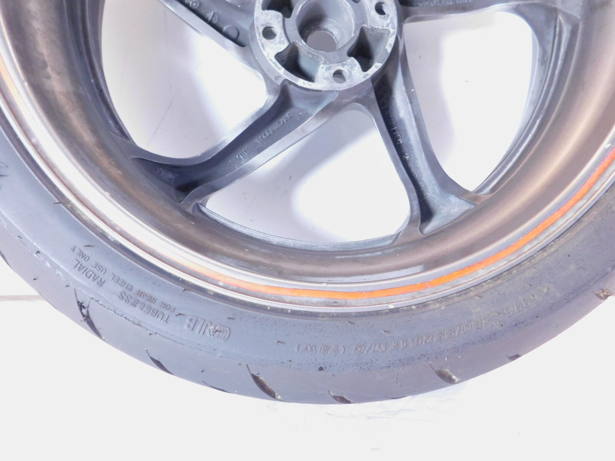 2004-2008 Honda Interceptor 800 VFR800 VFR800A ABS Silver Rear Wheel Rim & Tire - C3 Cycle