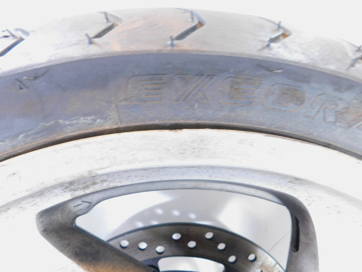 Honda GL1800 Goldwing 1800 Silver Cast 5 Front Wheel Rotors Rim & Tire - Crack - C3 Cycle
