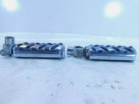 Harley Touring FXR Dyna Sportster & Softail Black & Chrome Footpegs Footrests - C3 Cycle