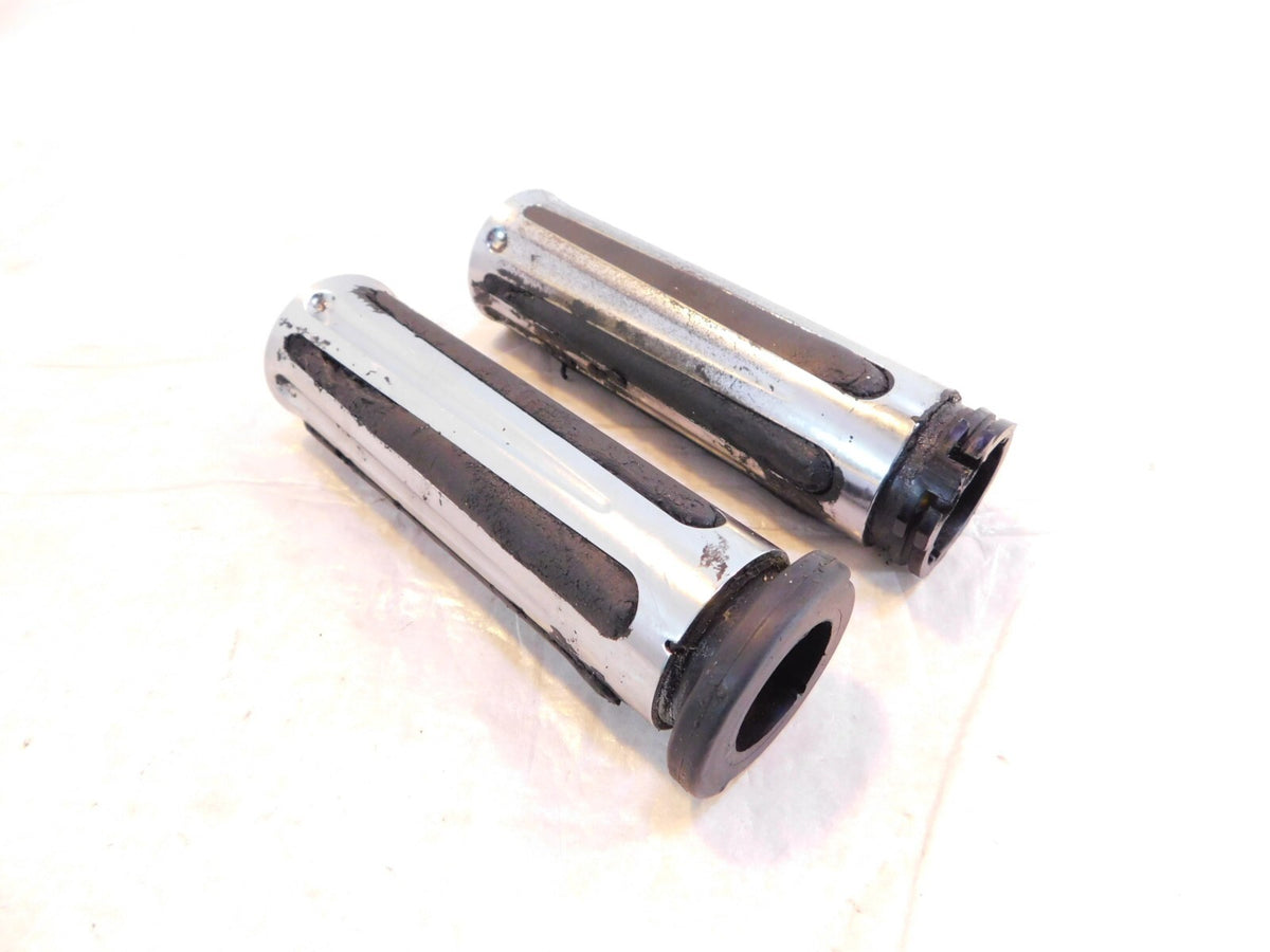 Harley Davidson Dyna Sportster Softail Chrome Left & Right Handlebar Hand Grips - C3 Cycle