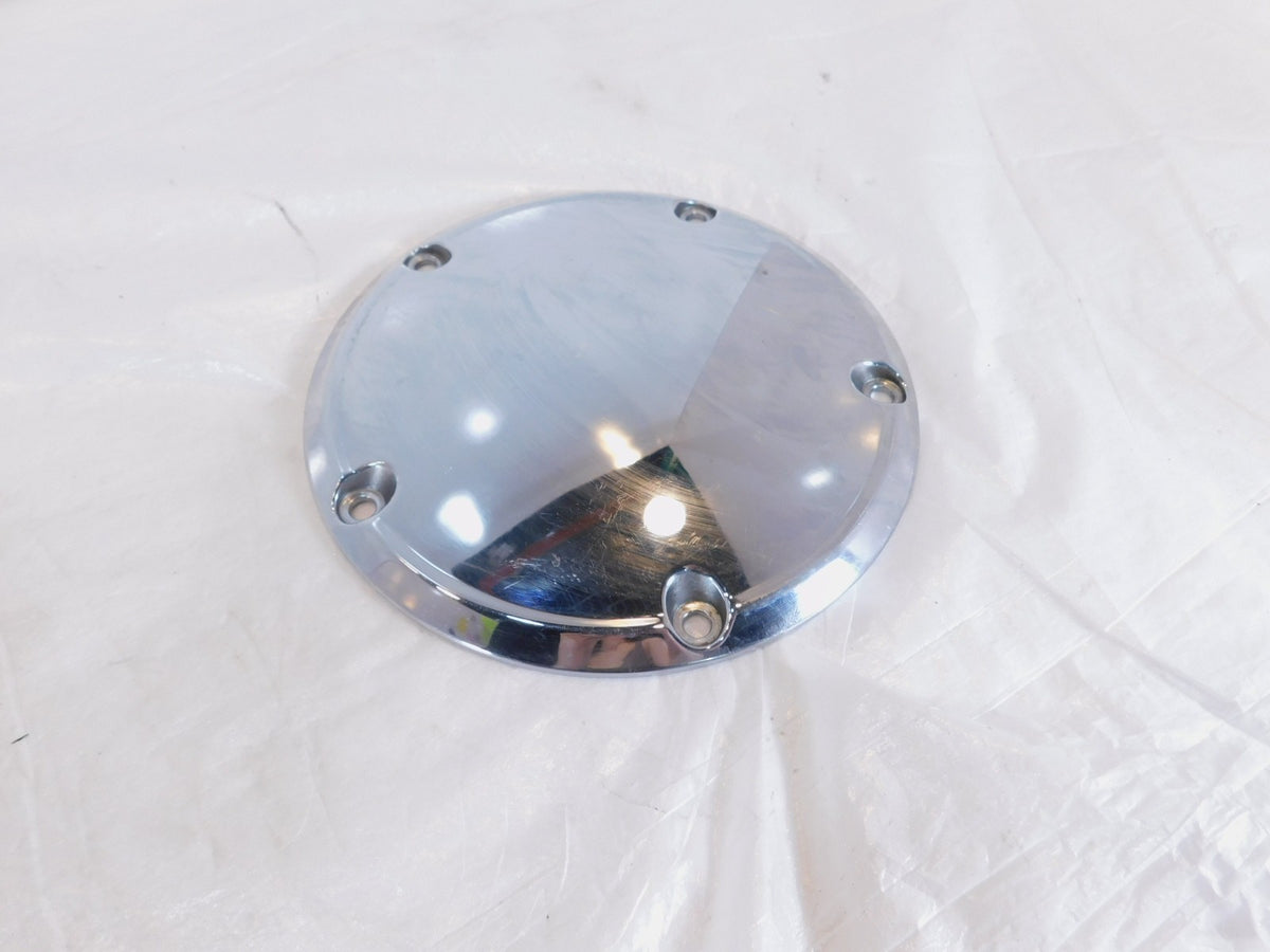 Harley Davidson Twin Cam Dyna & Softail Left Engine Chrome Derby Clutch Cover - C3 Cycle