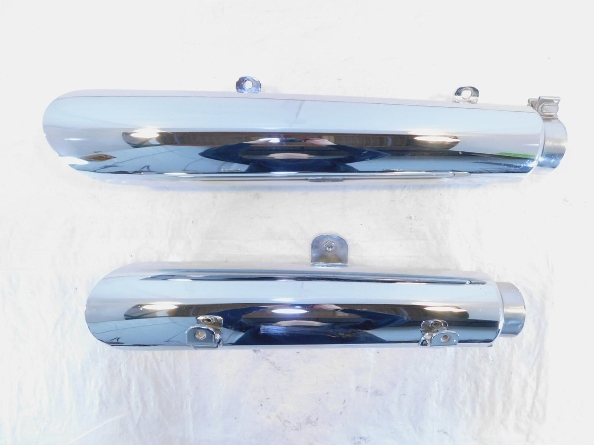 02-10 Harley Davidson V-Rod VRod VRSC VRSCA Chrome Rear Exhaust System Mufflers - C3 Cycle
