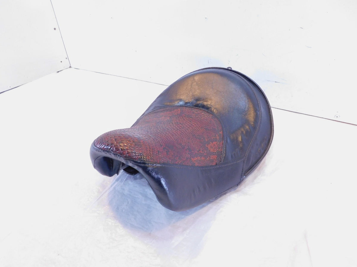 Harley Davidson Dyna FXDB Street Bob Black & Red Snakeskin Front Rider Seat - C3 Cycle