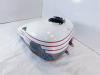 Harley Davidson Road Street & Electra Glide White Fuel Gas Petrol Tank - Dented - C3 Cycle
