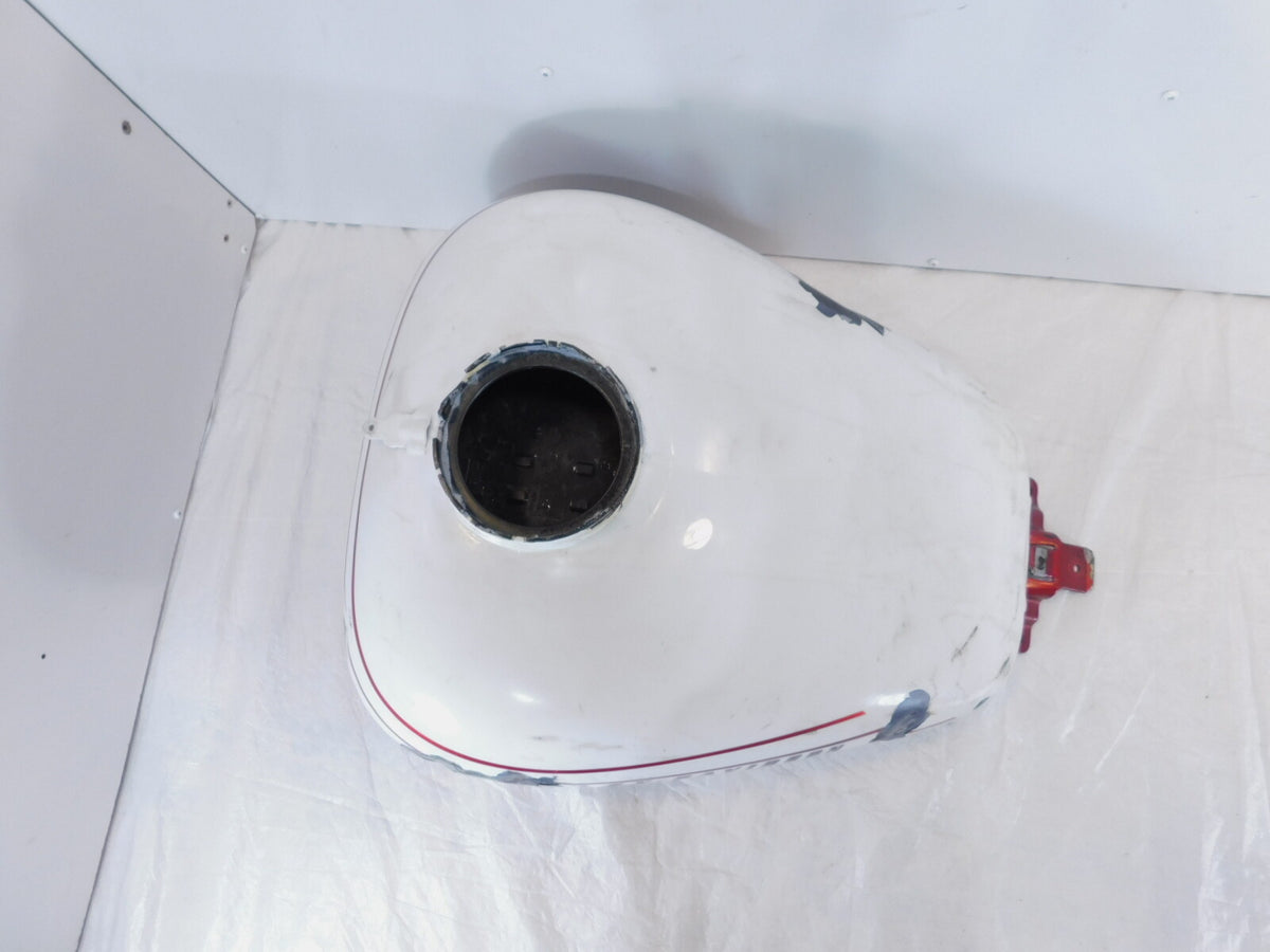 Harley Davidson Road Street & Electra Glide White Fuel Gas Petrol Tank - Dented - C3 Cycle