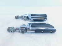 Pair Harley Touring Dyna Sportster & Softail Chrome & Rubber Footpeg Footrests - C3 Cycle