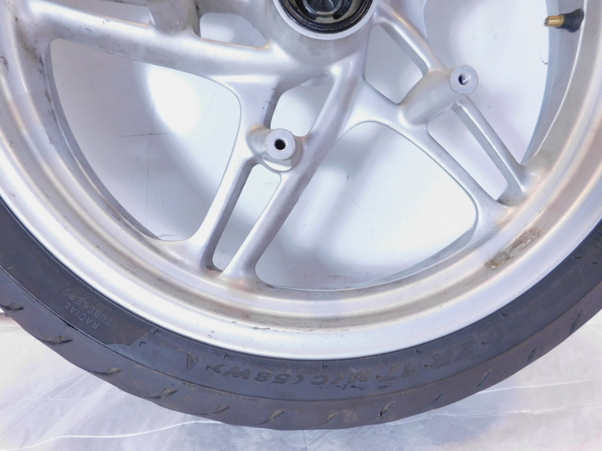 2000-2006 BMW R1150R R1150RS R1150RT Silver Front Wheel Rim & Tire 3.5x17"  Bent - C3 Cycle