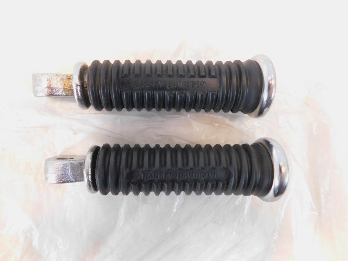 Harley Davidson FXR Dyna Sportster & Softail Black Rubber Footpegs Footrests - C3 Cycle