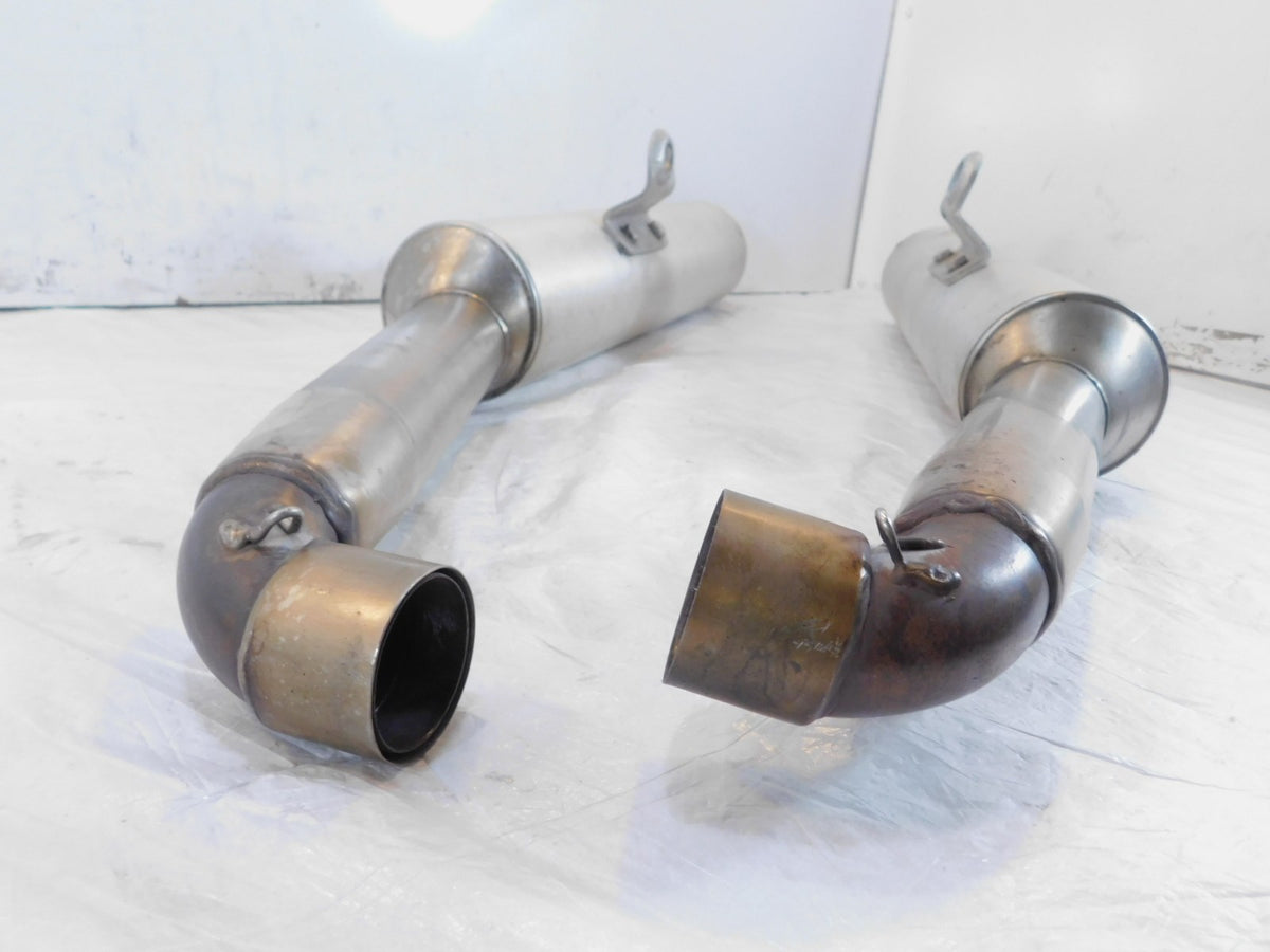 Pair Ducati Sport Touring ST4 Silver Rear Left/Right Exhaust System Mufflers - C3 Cycle