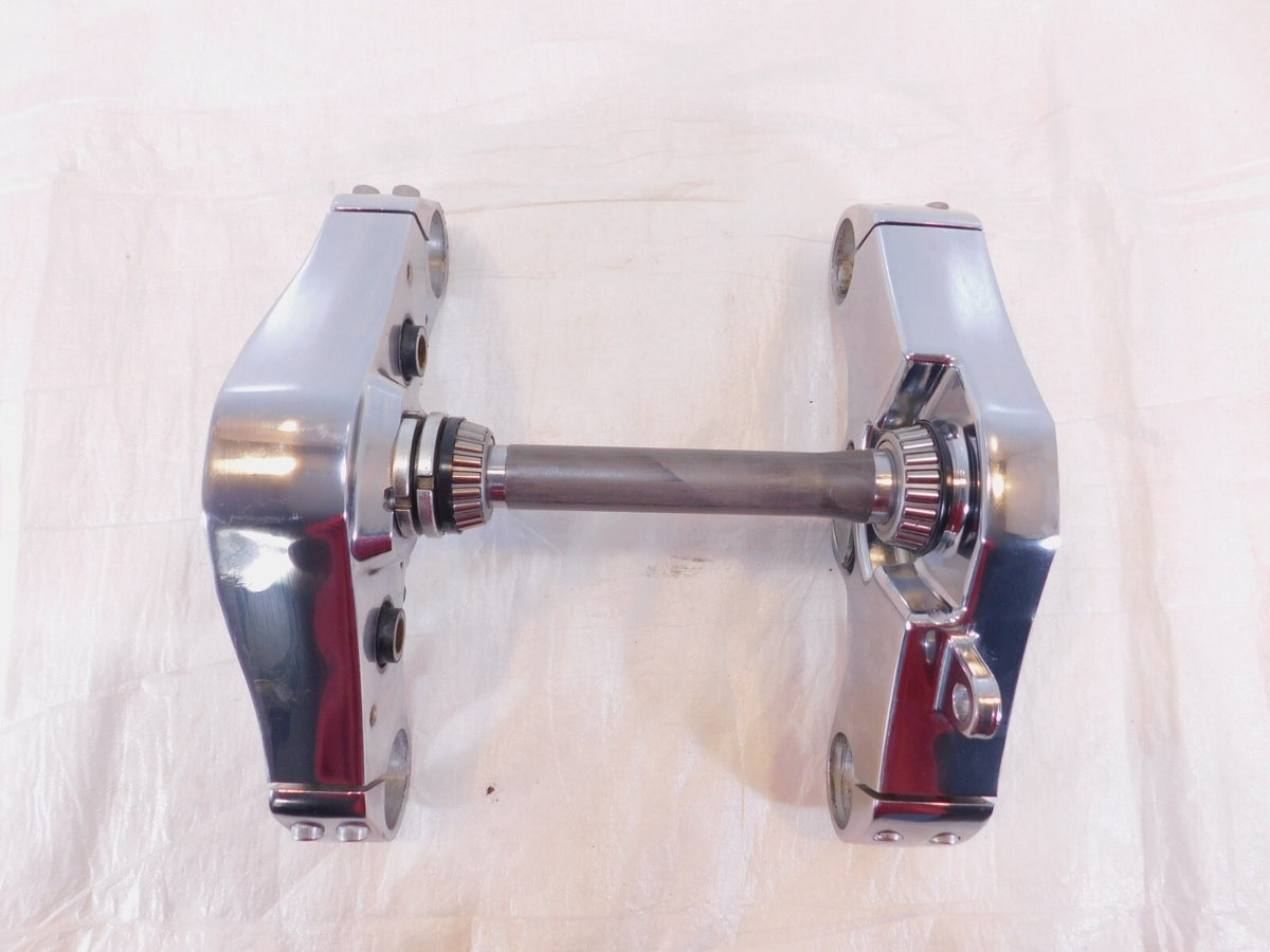 2004-2006 Victory Vegas Chrome Front Fork Triple Tree Brackets w/ Steering Stem - C3 Cycle
