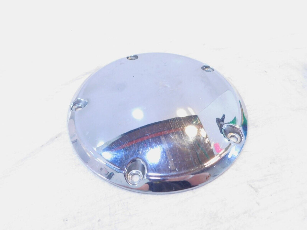 Harley Davidson Twin Cam Dyna Softail Left Engine Chrome Derby Clutch Cover - C3 Cycle