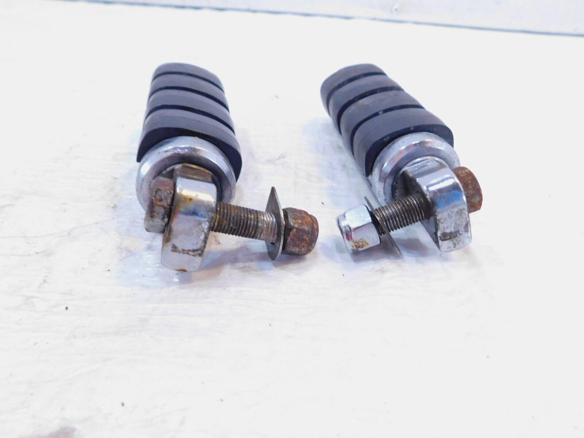 Harley Touring FXR Dyna Sportster Softail ISO Chrome & Rubber Footpegs Footrests - C3 Cycle