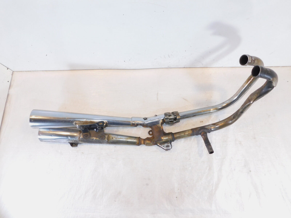 Honda CB1000 Chrome Rear Engine Left Exhaust Header Pipes & Mufflers -Damaged - C3 Cycle