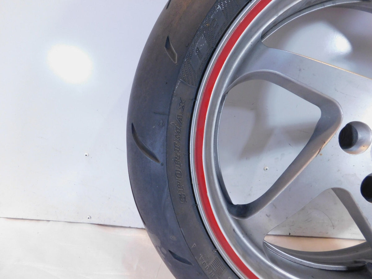 2004-2008 Honda Interceptor 800 VFR800 VFR800A ABS Silver Rear Wheel Rim & Tire - C3 Cycle