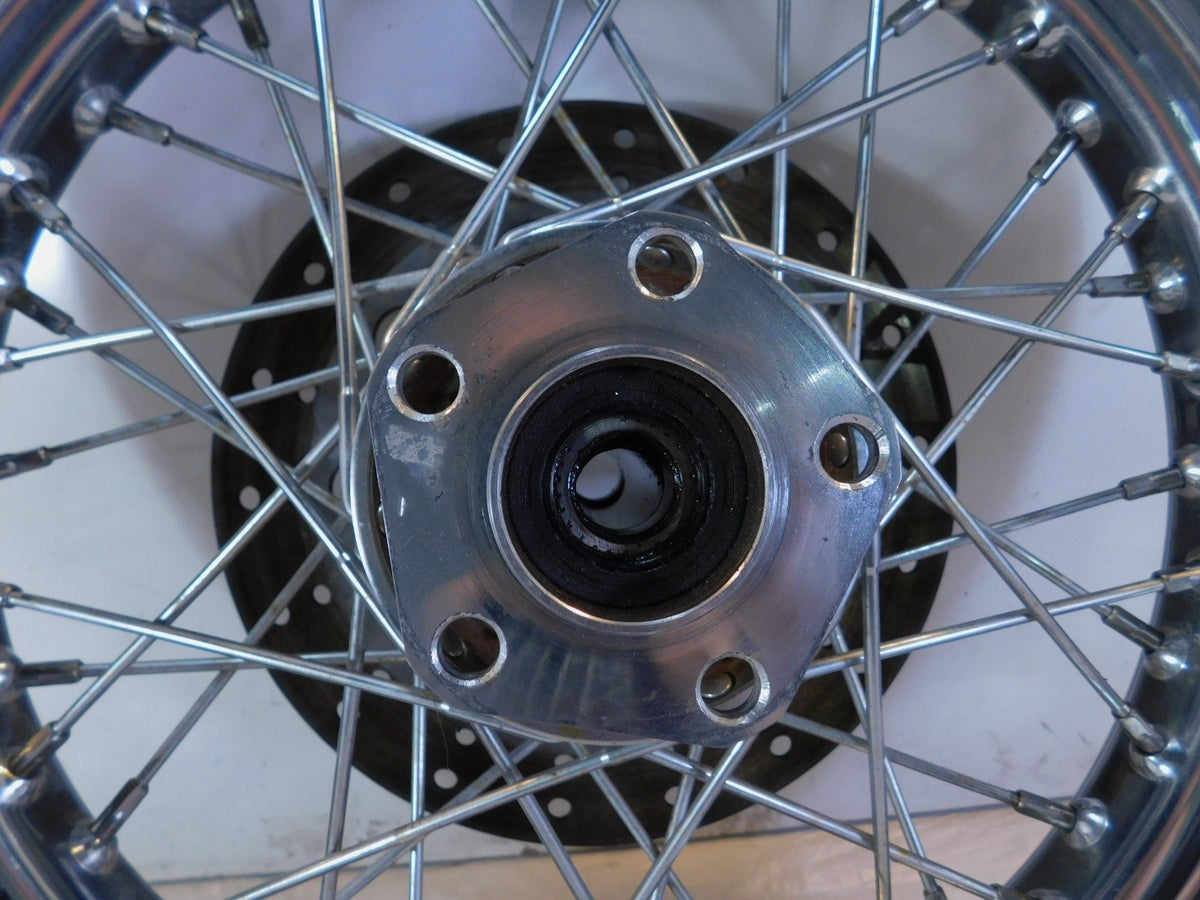 2000 2001 2002 & 2003 Indian Gilroy Scout Chrome Laced Rear Wheel Rim - Bent - C3 Cycle