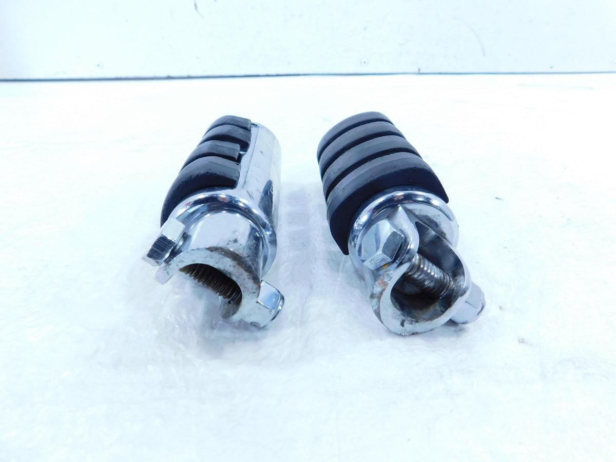 Harley Touring Dyna Sportster & Softail ISO Chrome & Rubber Footpeg Footrests - C3 Cycle