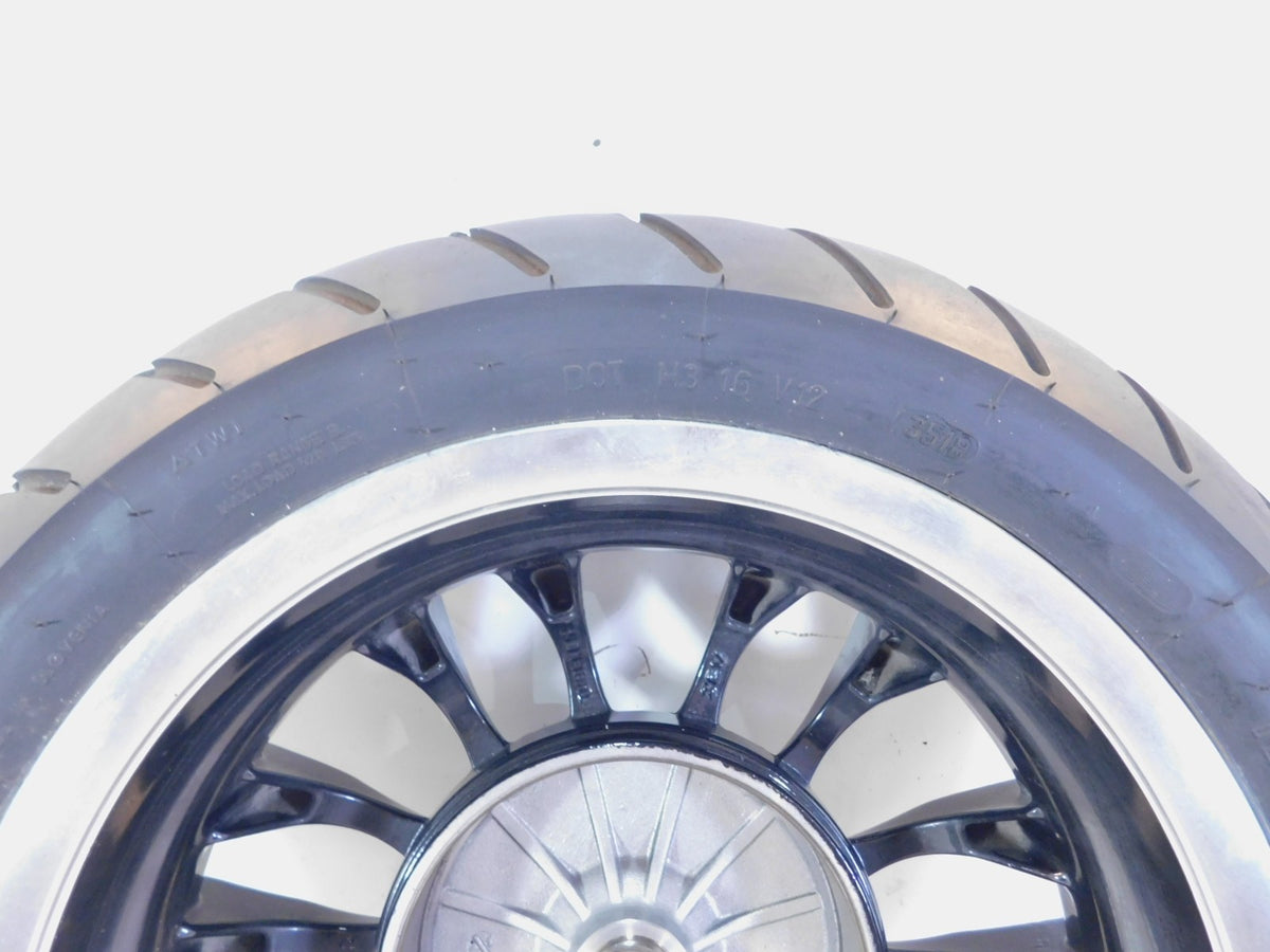 Piaggio Vespa Sprint 50 125 150 Black Spoked Rear Wheel Rim w/ Tire 12x3 - C3 Cycle