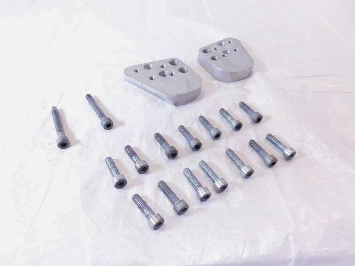 1995-2001 BMW R1100RT 1100 RT Silver Left/Right Handlebar Handle Riser Plates - C3 Cycle