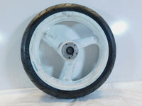 1995 & 1996 Buell M2 Thunderbolt Marchesini White Front Wheel Rim & Tire - Crack - C3 Cycle