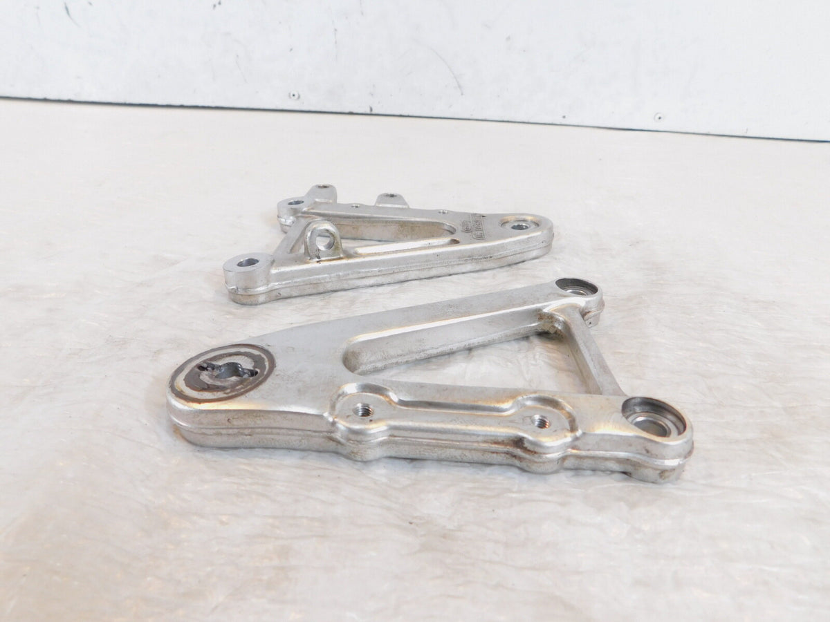 2000-2003 Aprilia SL1000 Falco Front Silver Left/Right Footrest Foot Peg Mounts - C3 Cycle