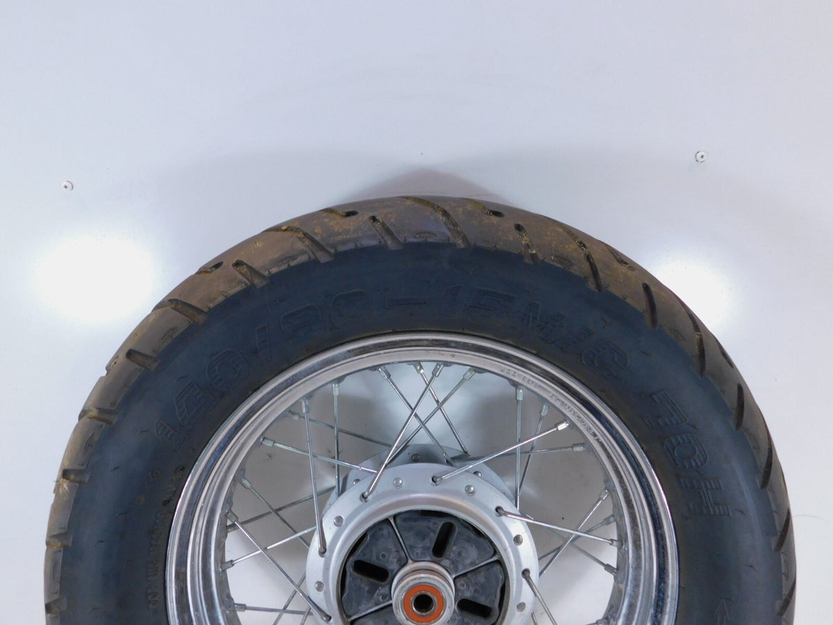1996-2000 Honda Rebel CMX250 CMX250C Rear Spoked Wheel Rim & Hub 2.75x15 -Bent - C3 Cycle