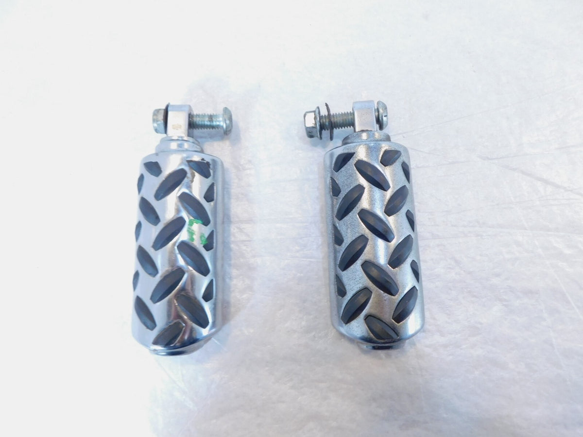 Harley Touring FXR Dyna Sportster & Softail Black & Chrome Footpegs Footrests - C3 Cycle