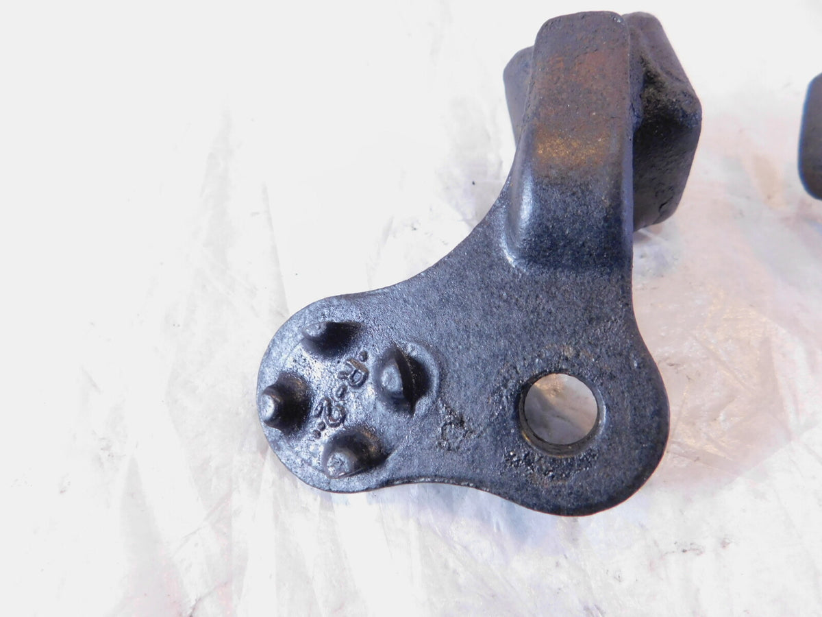1983 83 Honda GL650 Silverwing 650 Front Driver Black Footpeg Peg Mount Brackets - C3 Cycle