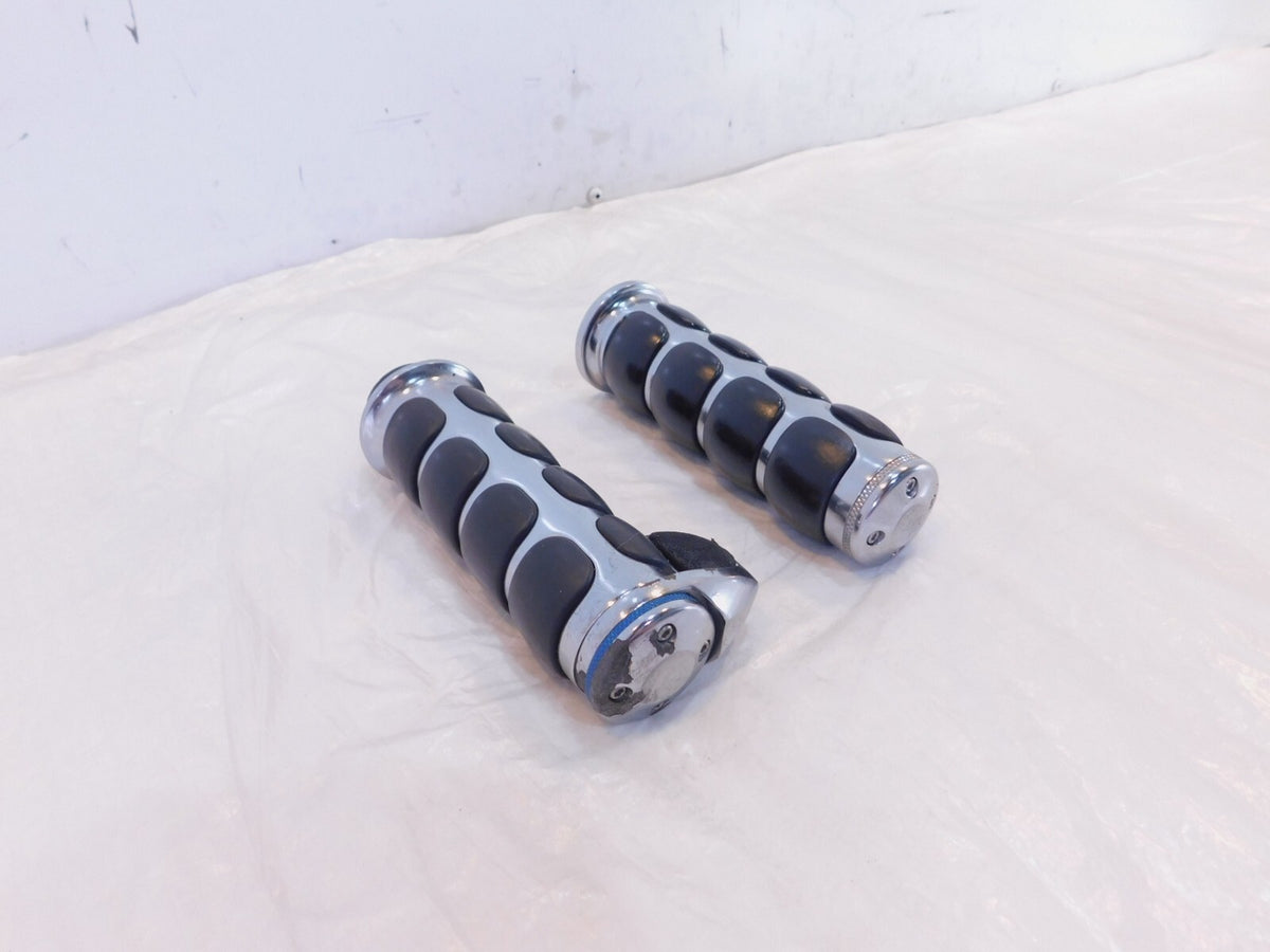 Harley Davidson Touring Dyna Sportster Softail Chrome Pair Handlebar Hand Grips - C3 Cycle