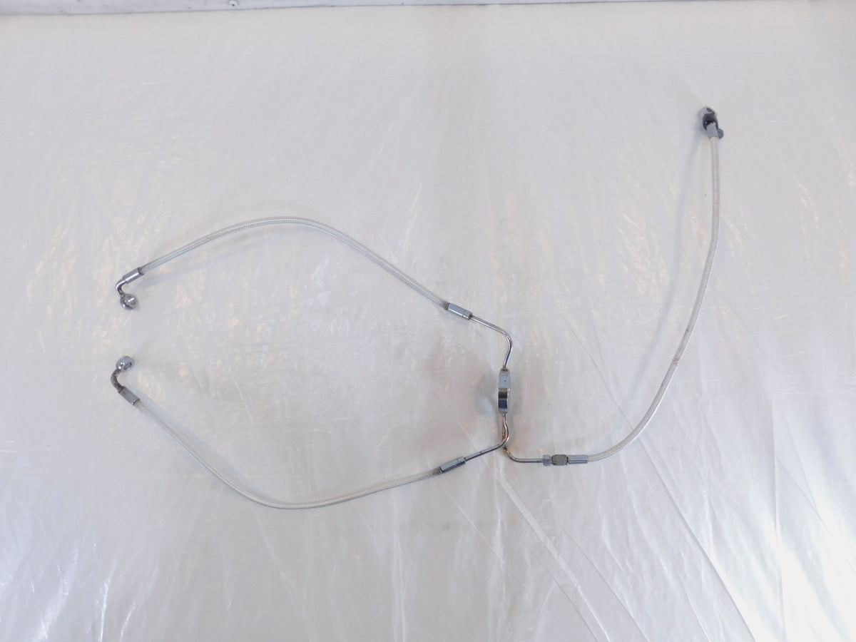 Harley Davidson Sportster XL 1200 Sport 1200S Chrome Dual Disc Front Brake Line - C3 Cycle