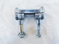 Chrome Harley Dyna Wide & Super Glide Custom Handlebar Mount Clamp Brackets - C3 Cycle
