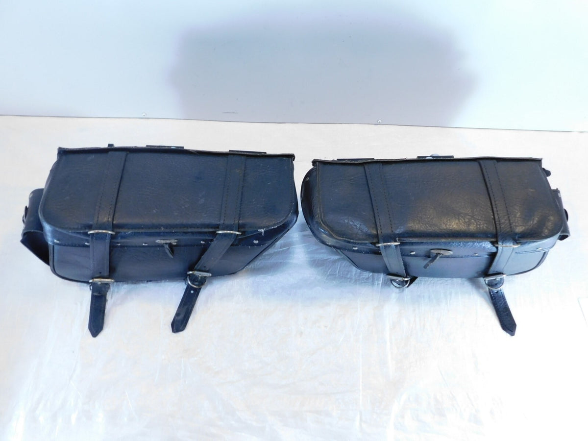 2003 Kawasaki Vulcan 1500 Aftermarket Black Left/Right Rear Storage Saddle Bags - C3 Cycle