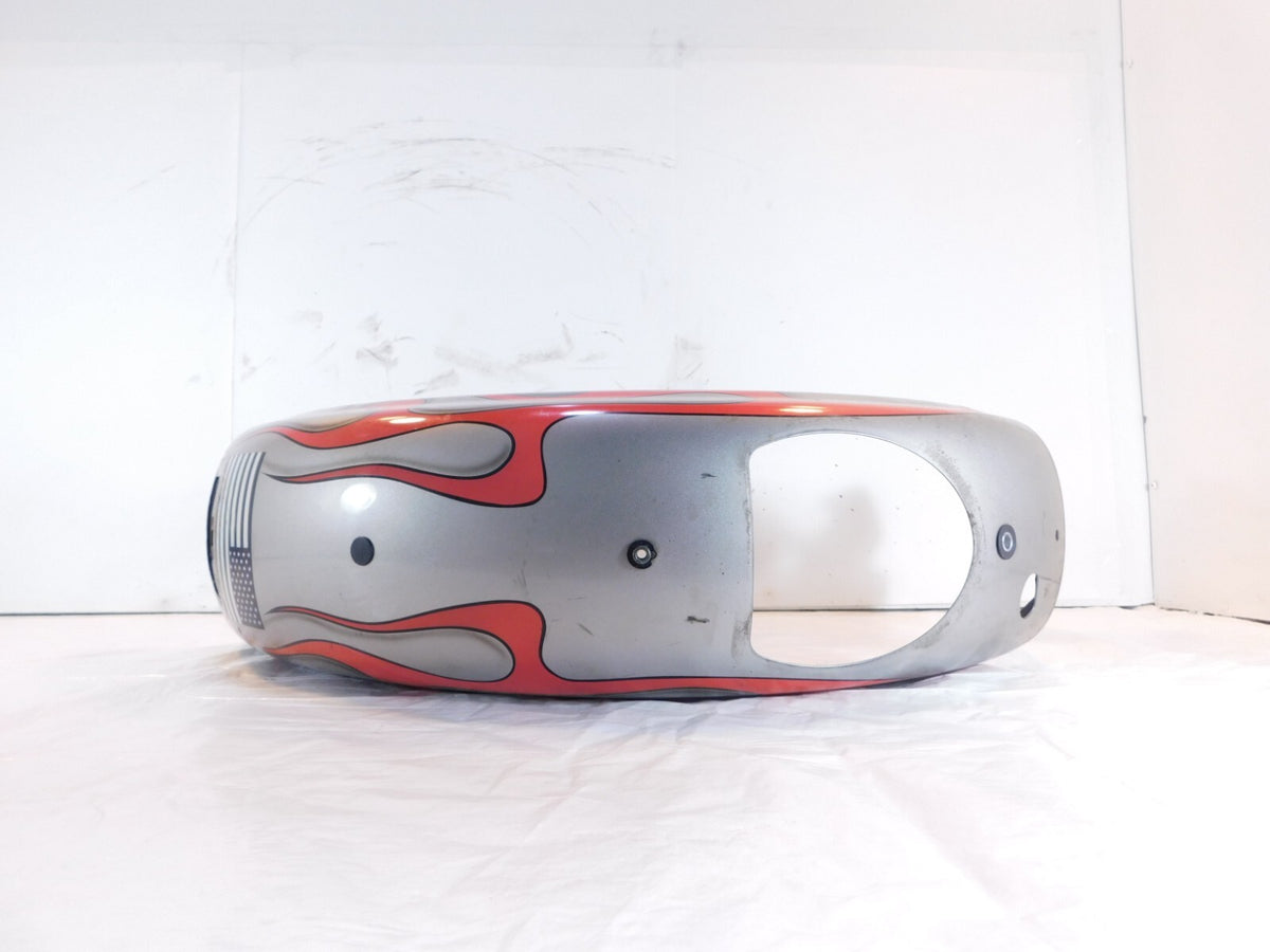 2007-09 Harley Davidson Sportster 883 1200 Silver Flame Rear Wheel Cover Fender - C3 Cycle