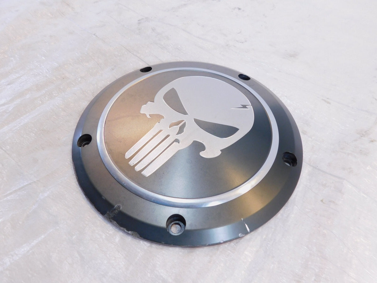 Harley Davidson Twin Cam Touring Dyna Softail Grey Punisher Derby Clutch Cover - C3 Cycle