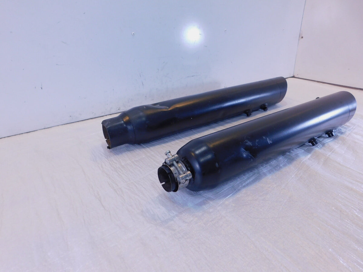 Harley Davidson Electra Road Street Glide Black Left Right Exhaust Pipe Mufflers