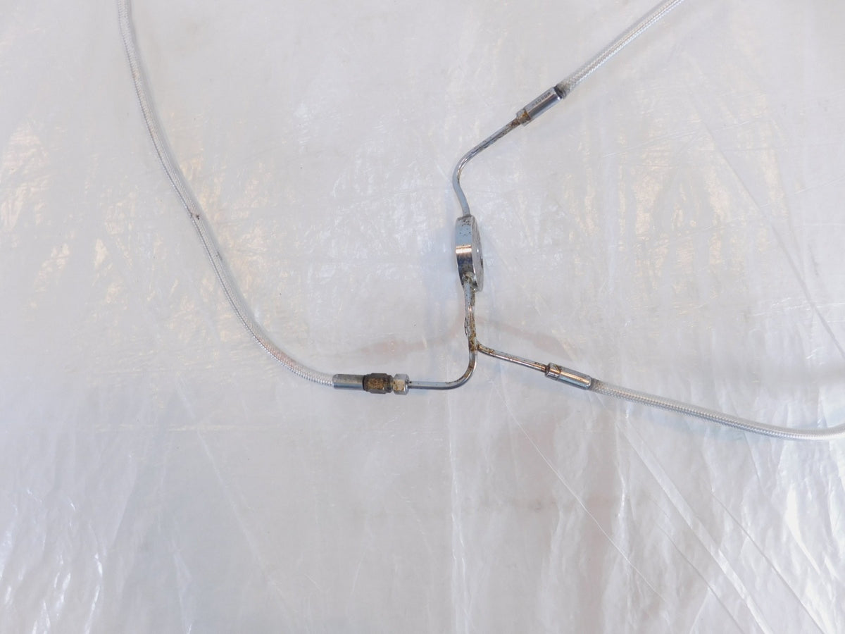 Harley Davidson Sportster XL 1200 Sport 1200S Chrome Dual Disc Front Brake Line - C3 Cycle
